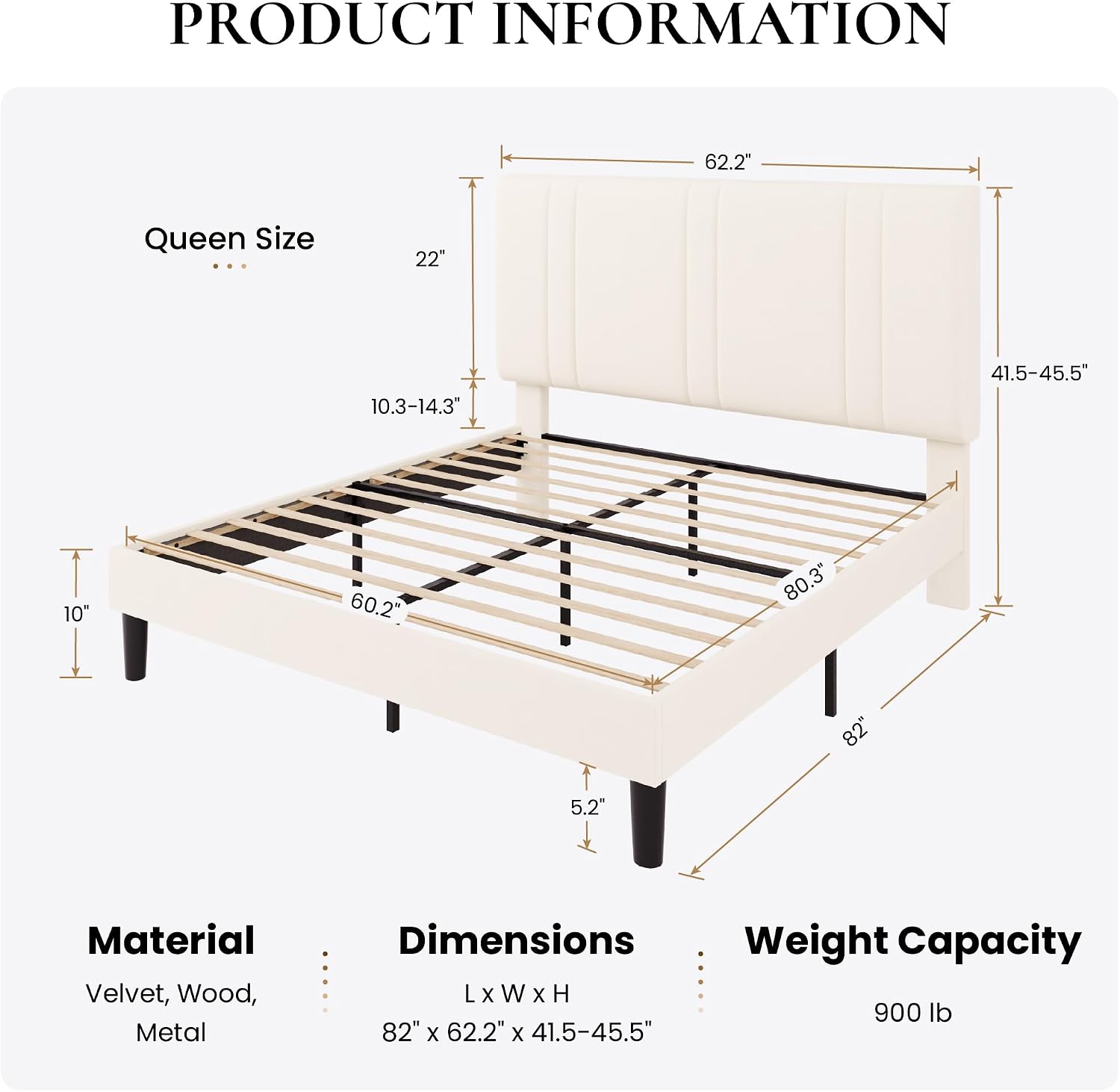 Detalle de SHA CERLIN Queen Bed Frame, Velvet