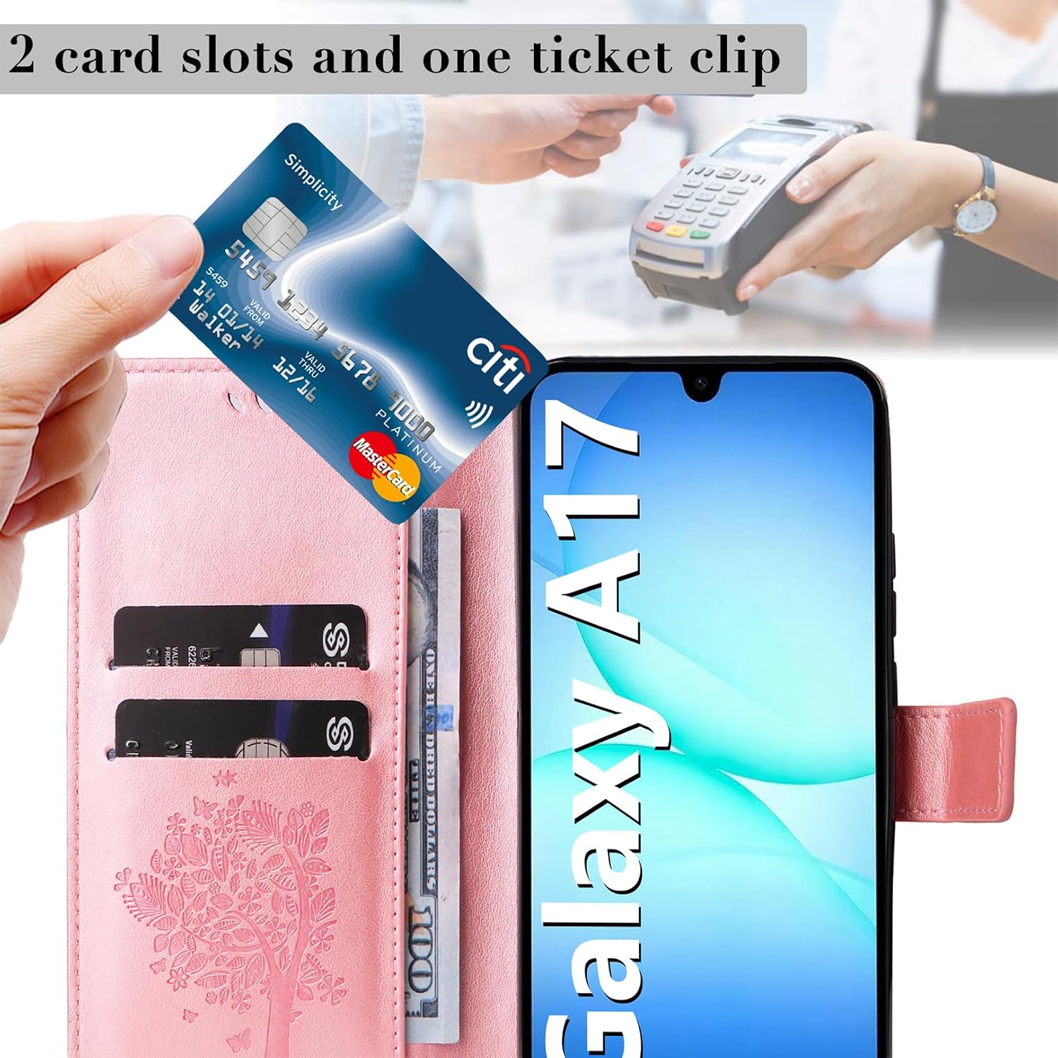 Detalle 2 de Hancda Samsung Galaxy A17 5G leather wallet case 1️⃣