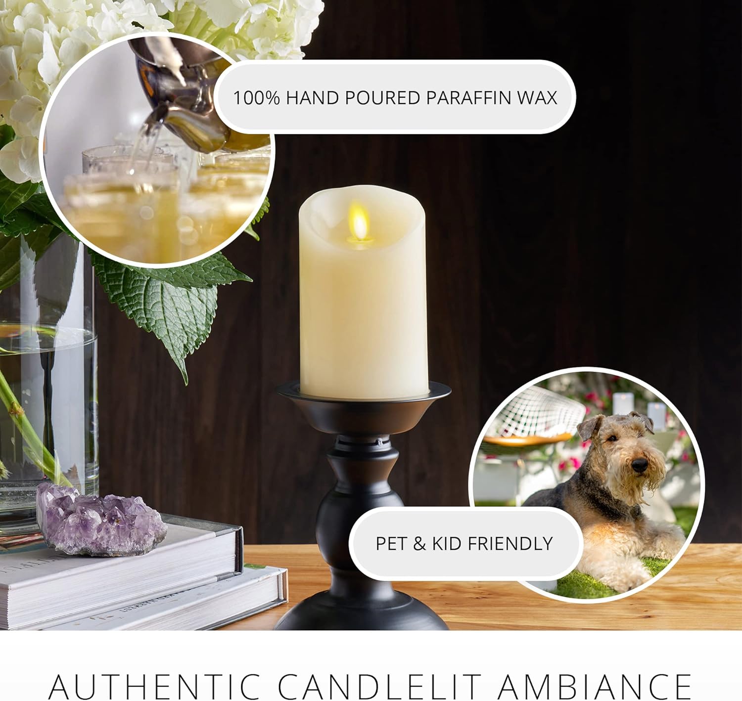 Detalle 2 de Luminara Flameless Pillar Candle 3"