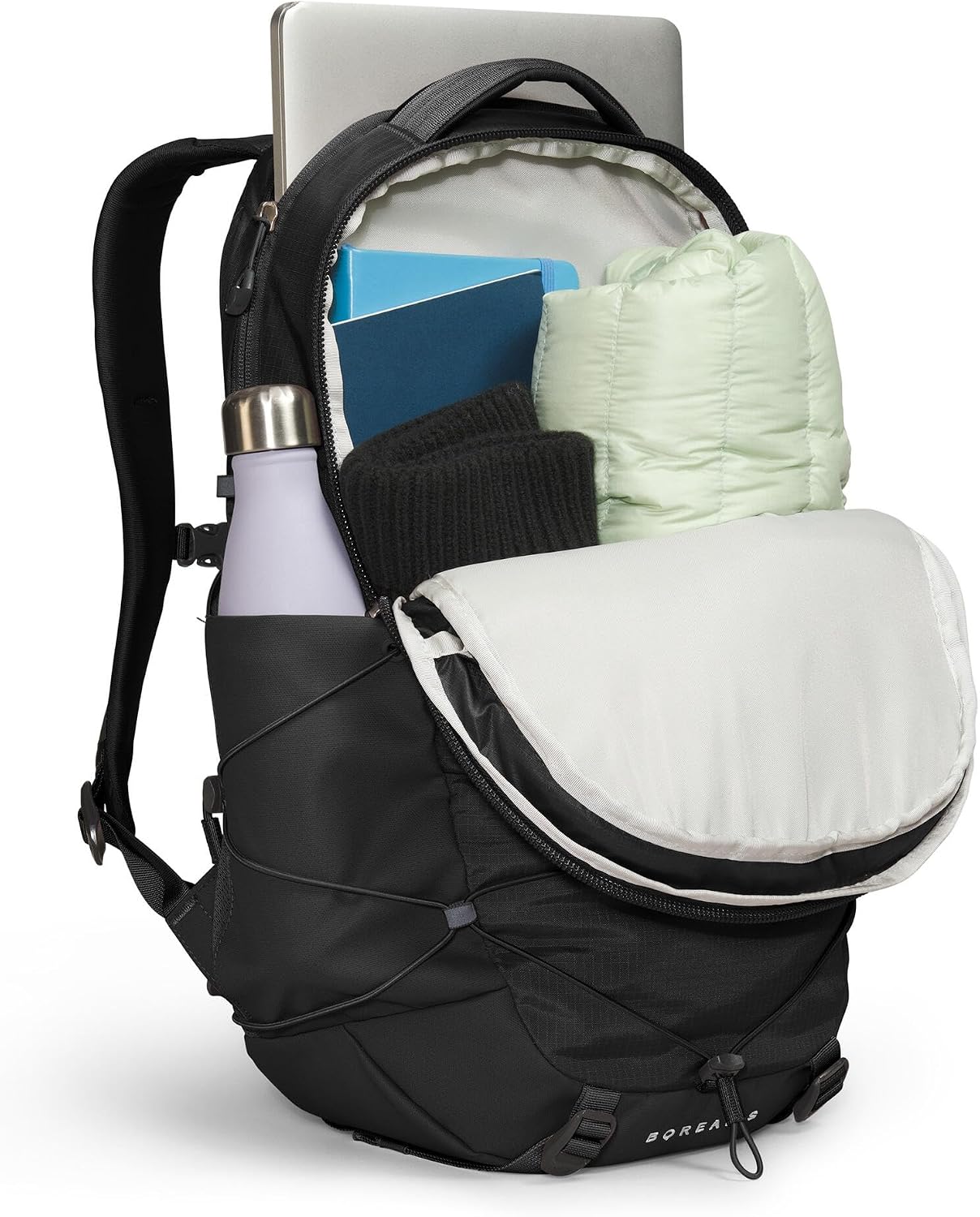 Detalle de The North Face Women's Borealis Backpack (Blk/Wht-NPF) — Everyday Comfort for Work, Classes, and Commutes