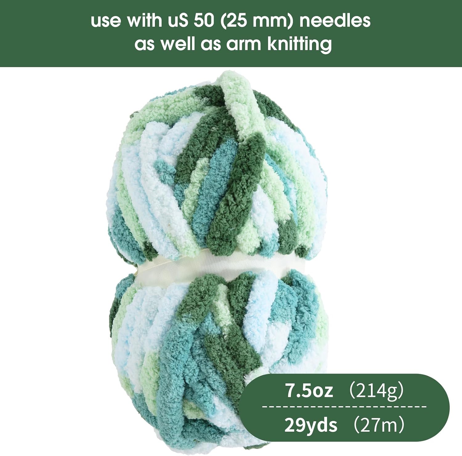 Detalle de HOMBYS Chunky Chenille Yarn 8-Skein Pack