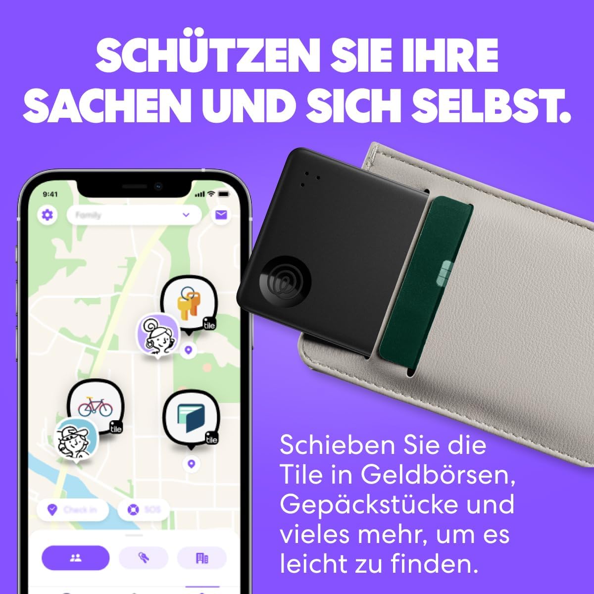 Detalle de Life360 Tile Slim 2er-Pack – Schlanker Geldbörsenfinder & Gegenstandssucher, Bluetooth, IP68, iOS/Android