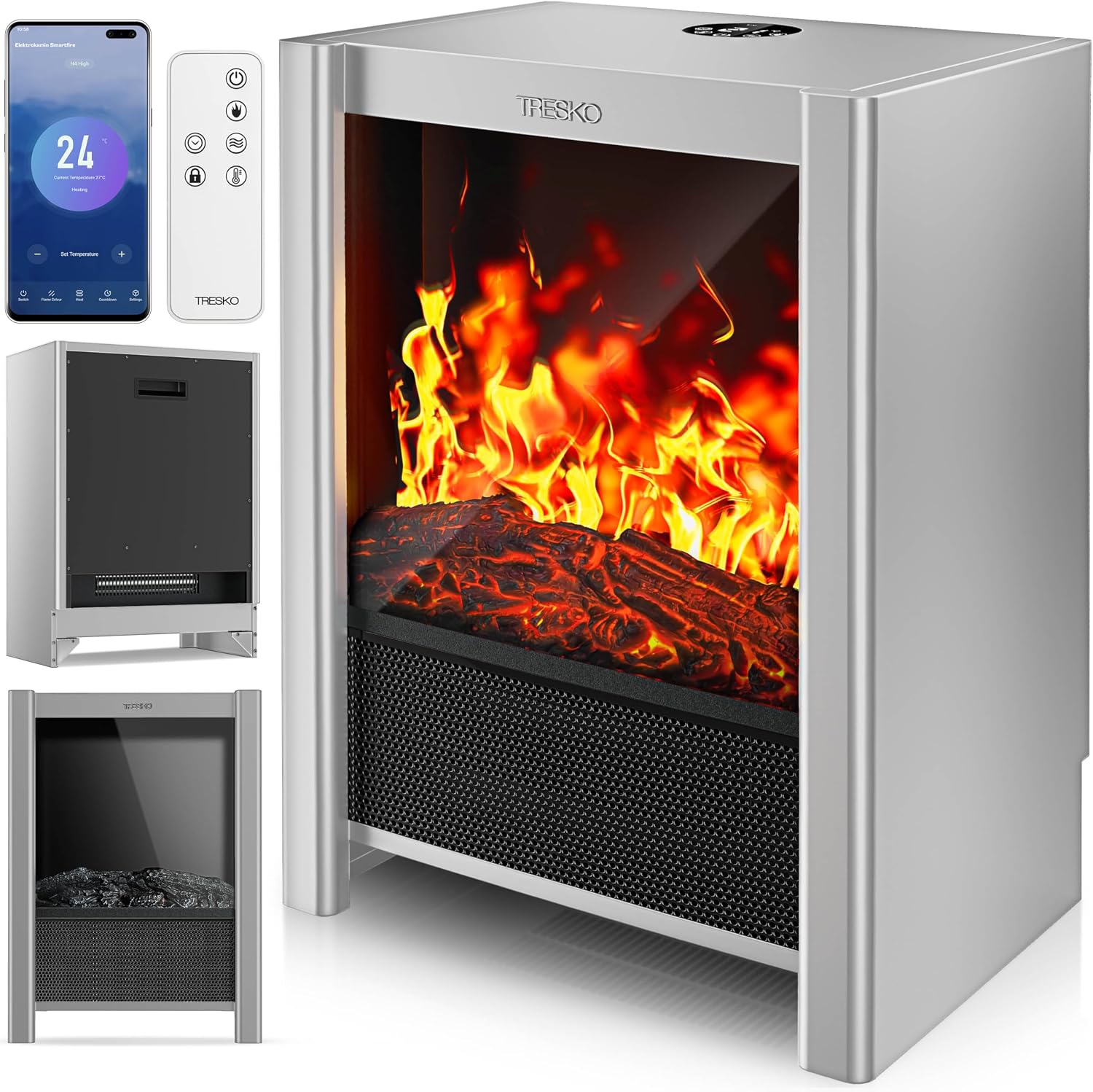 TRESKO Cheminée électrique 2000W