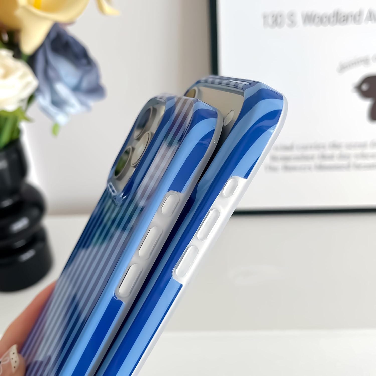 Thumbnail 3 de Yeddabox for iPhone 17 Air Case – Navy Blue Striped Slim TPU, Shockproof