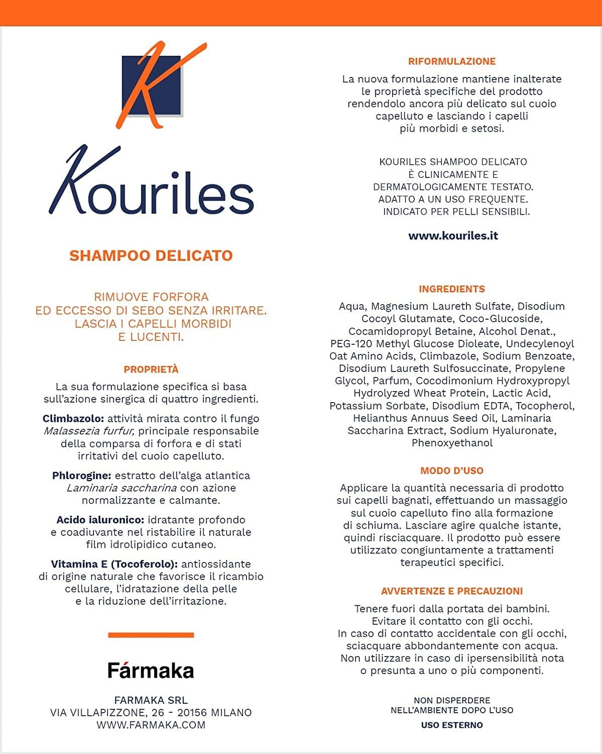 Detalle de Kouriles Shampoo Antiforfora Delicato 100 ml