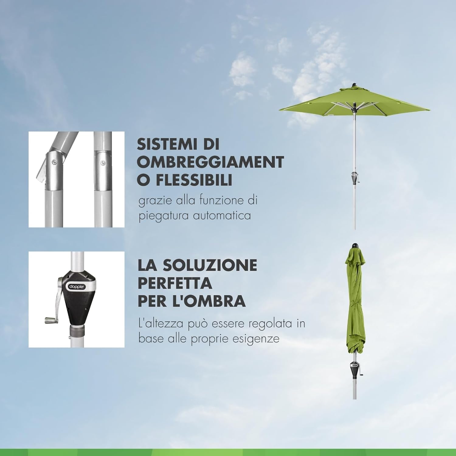 Thumbnail 2 de Doppler Ombrellone da giardino Active Auto Tilt Ø 210 cm – inclinazione automatica e protezione SPF 50+