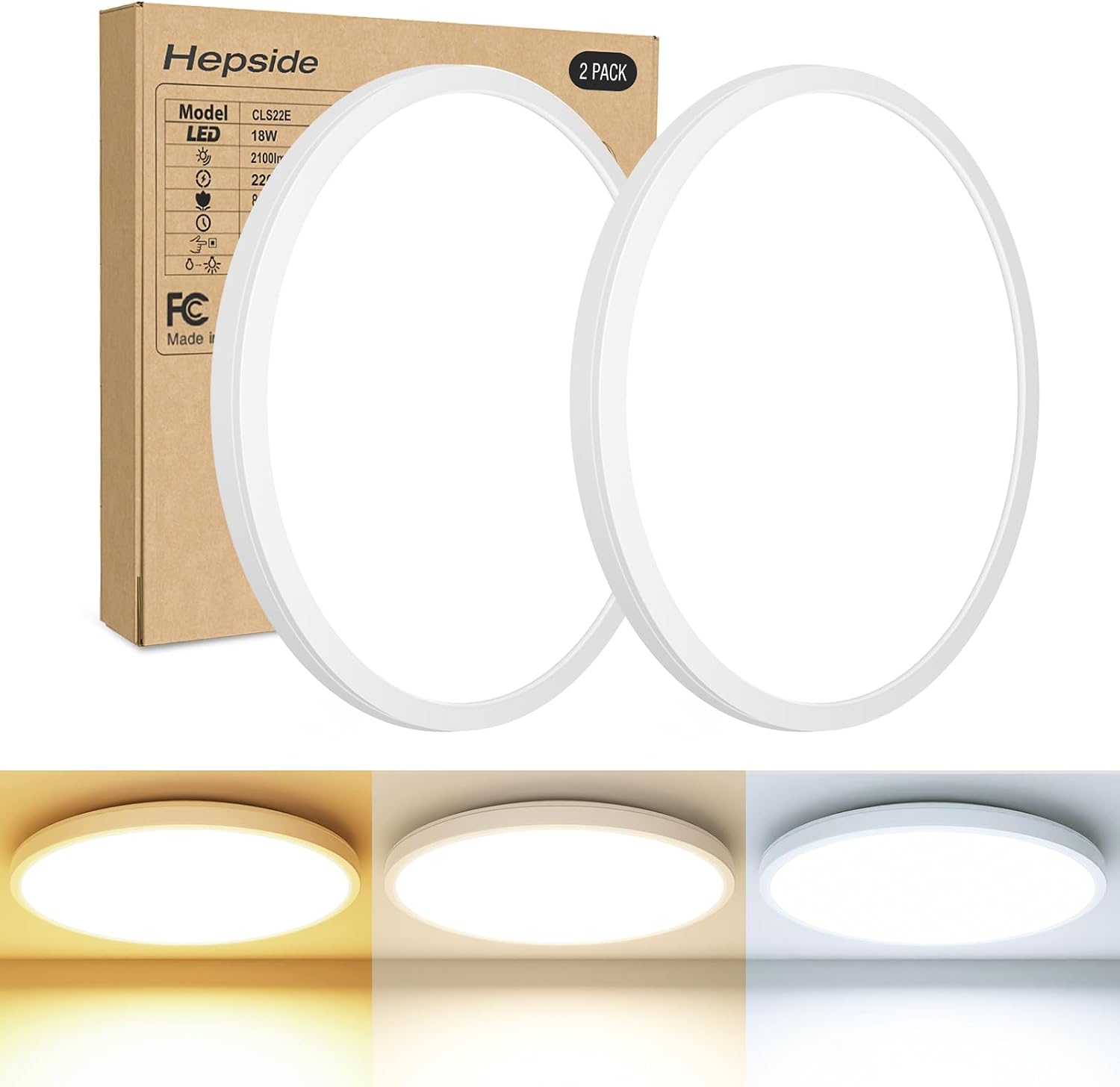 Detalle de hepside Plafón LED 22 cm 18W 1980 lm