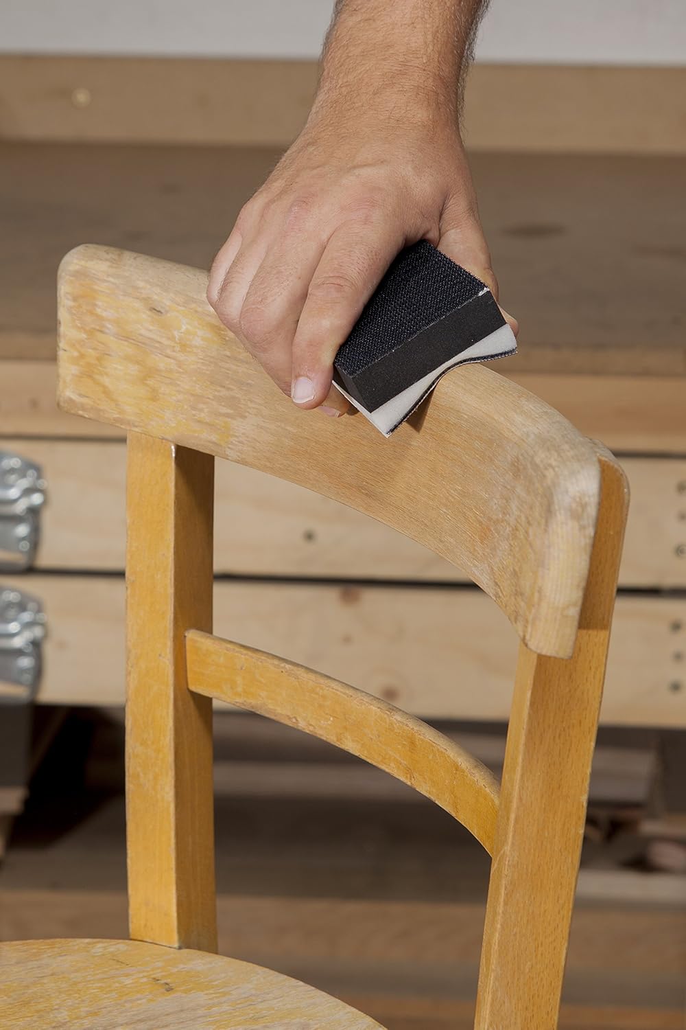 Detalle 1 de wolfcraft 2892000 handschuurset 4-delig met harde en zachte zijde, Easy-Fix