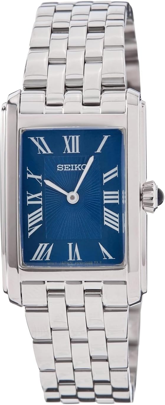 Detalle de Seiko Orologio da Donna SWR083P1: Glamour Rettangolare in Acciaio Inox con Vetro Hardlex
