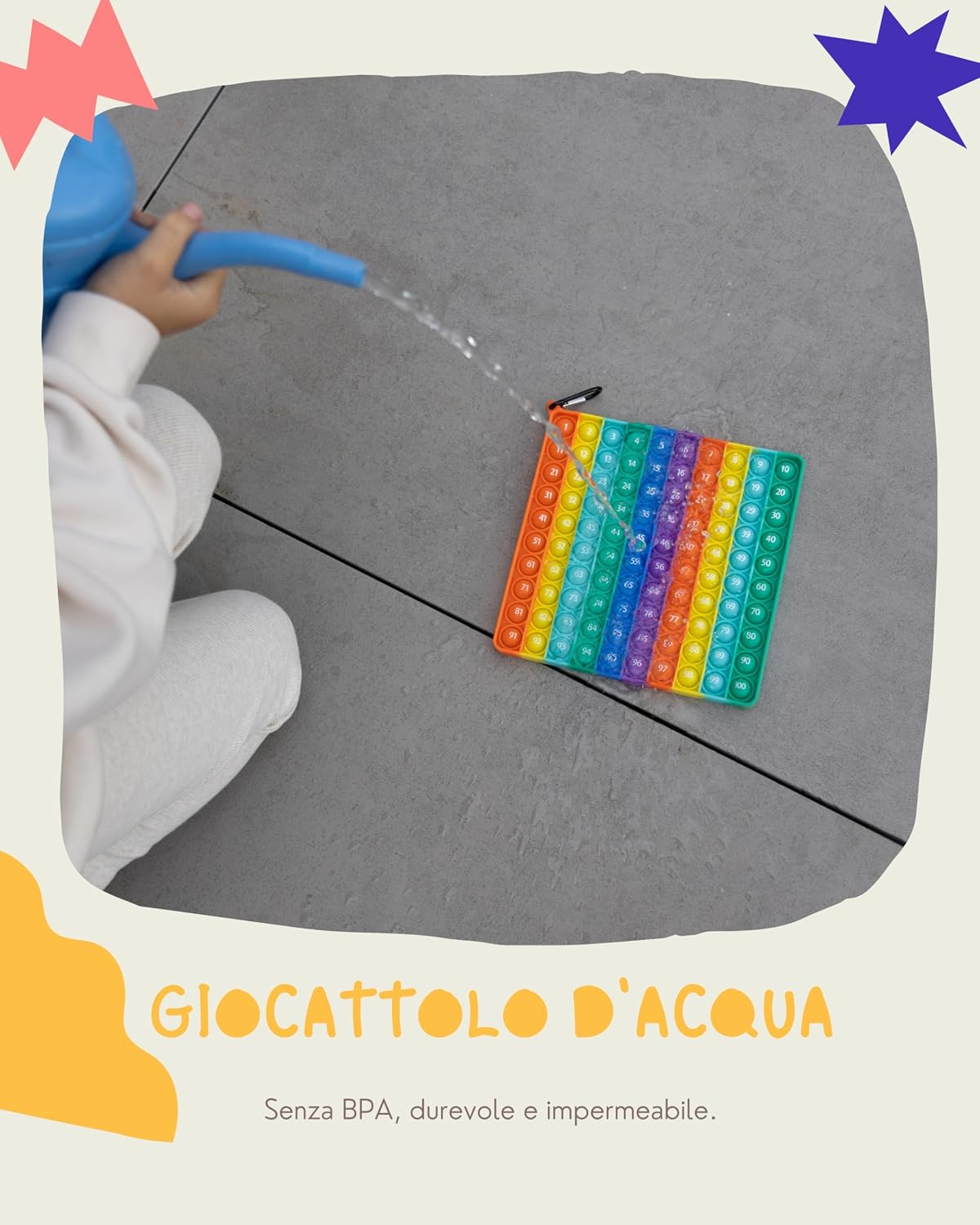 Detalle de Valino PopIt 2 in 1: tavola delle moltiplicazioni e tabella delle centinaia XXL