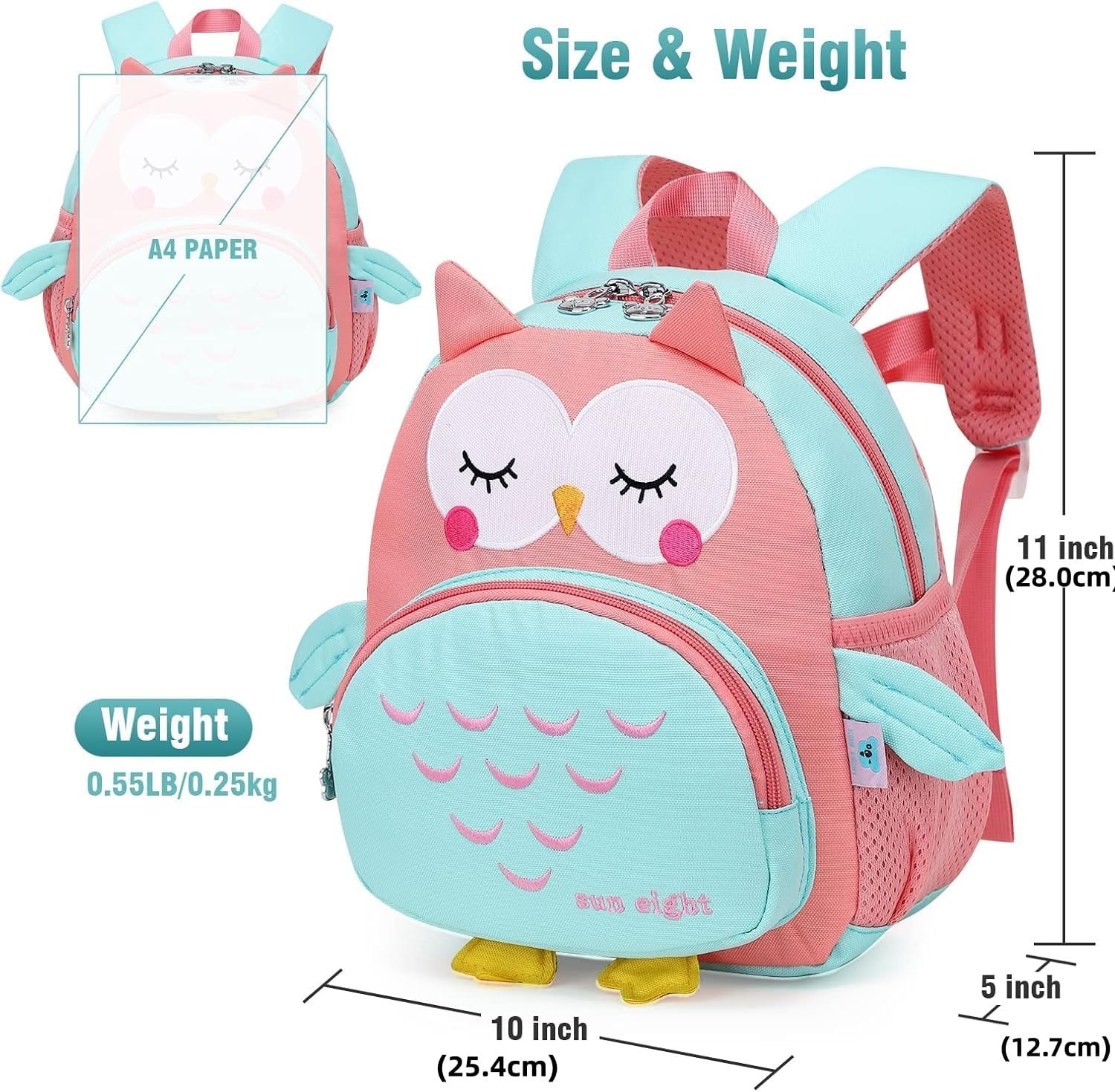 Detalle de SUN EIGHT Fashion Children Backpack for Boys & Girls (Bird Design) – Ultra‑Lightweight, Small School Bag