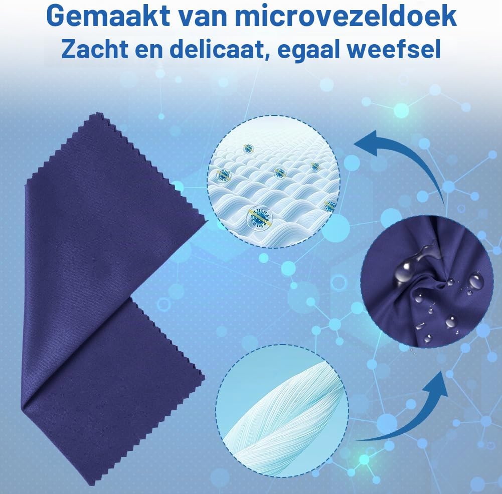 Detalle de ACWOO FLD-JB-0501 brillendoekjes van microvezel, 8 stuks, 15 x 18 cm