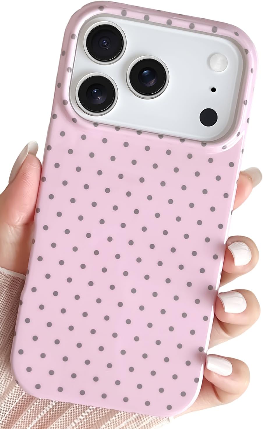 Detalle de SmoBea iPhone 17 Pro Max Case – Cute Polka Dot, Soft TPU, Slim & Shockproof