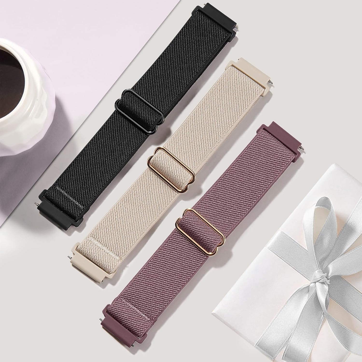 Detalle de Wizvv 18mm Elastic Wristbands Pack of 3 for Garmin Venu and More