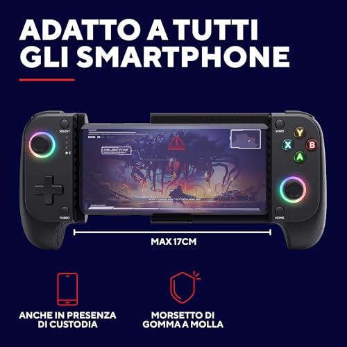 Detalle de GXTrust Mylox Controller per Telefono Bluetooth: gamepad wireless con grip stabile e LED RGB