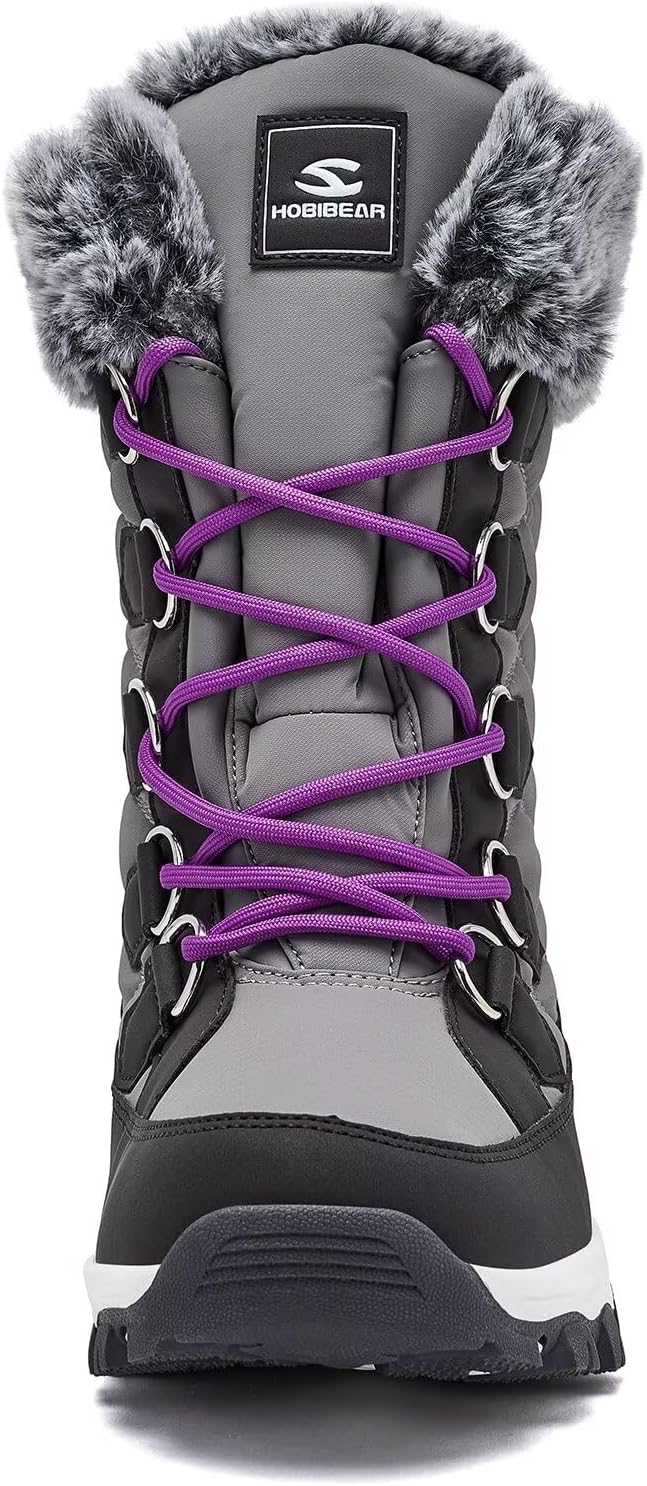 Detalle de HOBIBEAR Schneestiefel für Frauen wasserdichte Winterstiefel Warm