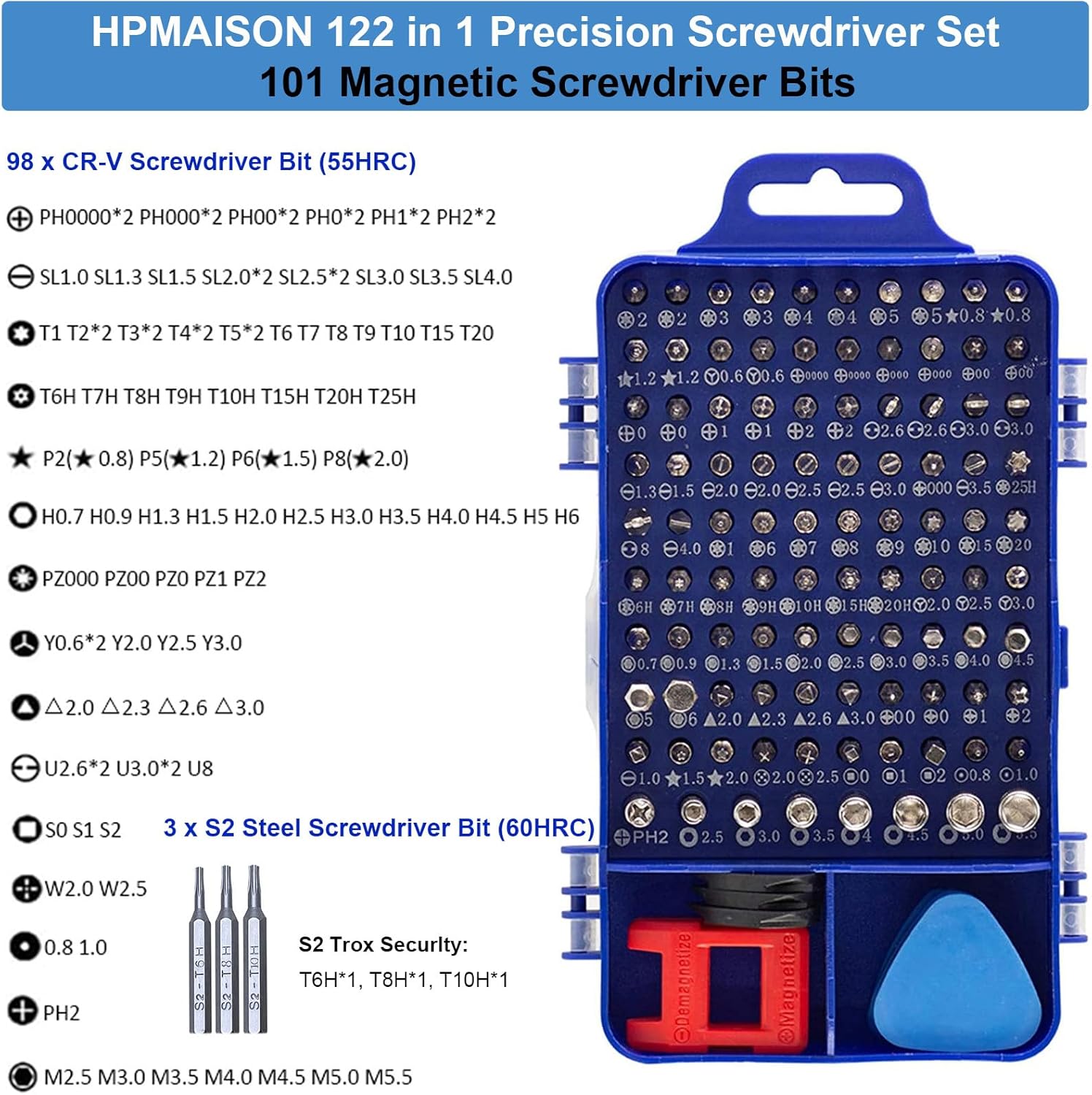 Thumbnail 1 de HPMAISON 122-in-1 Präzisions-Schraubendreher Set mit magnetischer Speichermatte – Mini-Magnetschraubendreher für iPhone, Laptop & mehr
