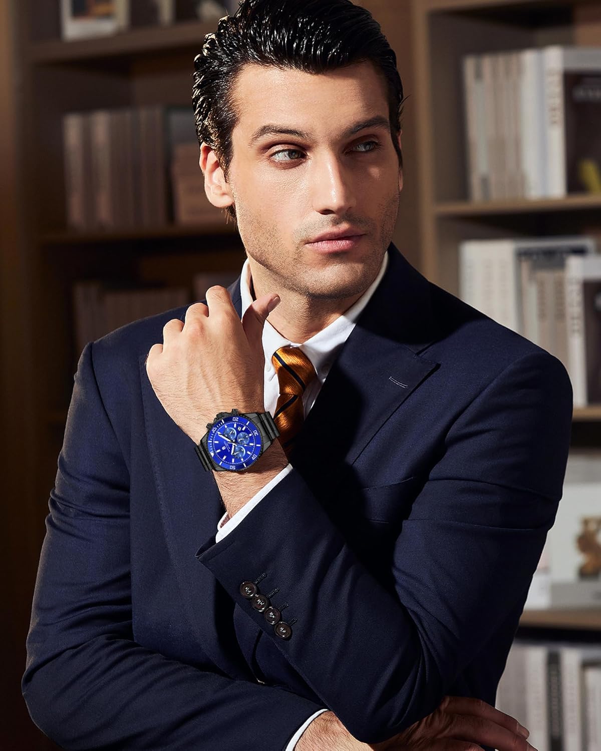 Thumbnail 1 de SAPPHERO Montre Homme en Acier Inoxydable – Chronographe 42 mm, 50M, Quartz, Élégante et Durable