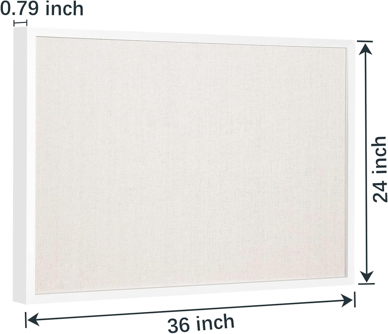 Thumbnail 1 de OWLKELA 90 x 60cm Linen Bulletin Board with White Oak Frame – Cork Notice Pin Board for Home and Office