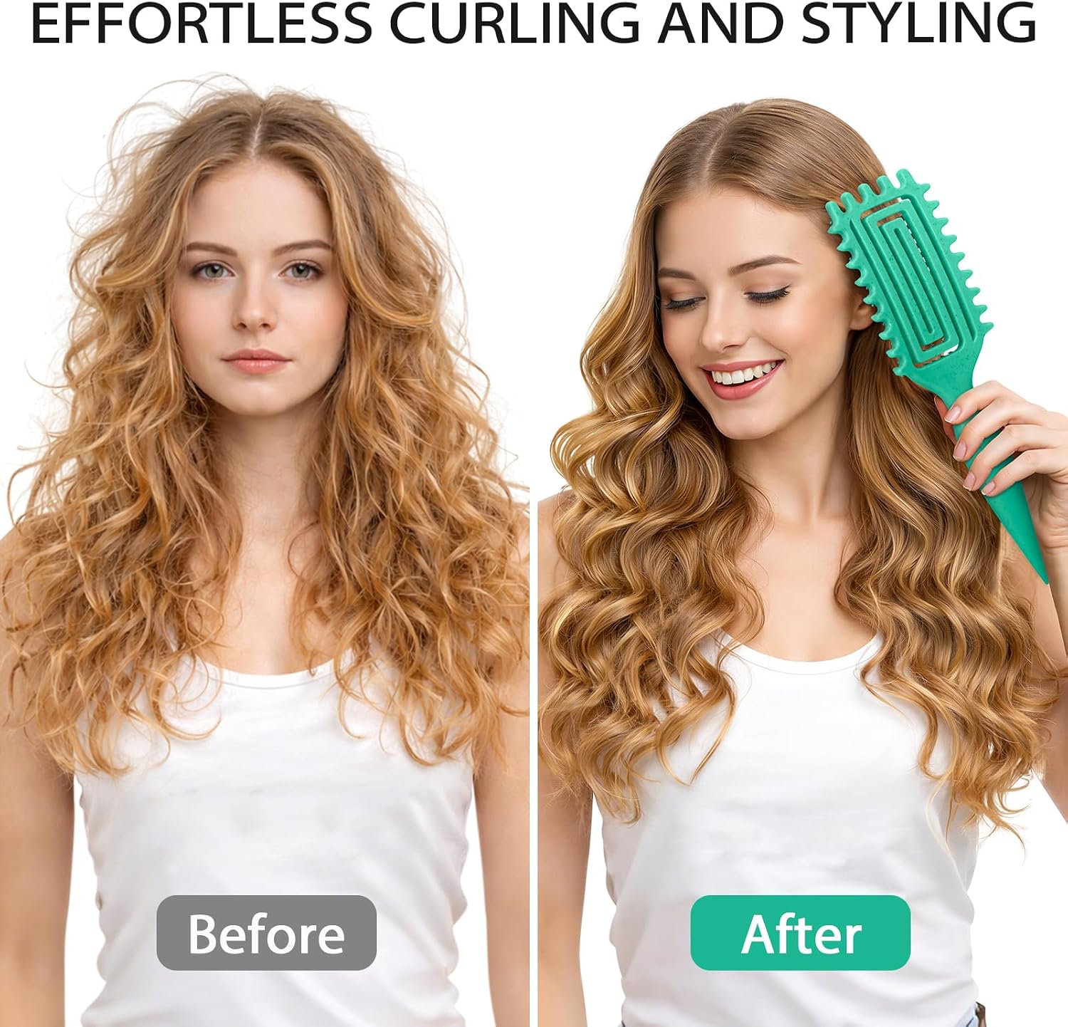 Detalle 2 de Quenxe Curl Defining Brush, Vented Dark Green for Wet & Dry Styling
