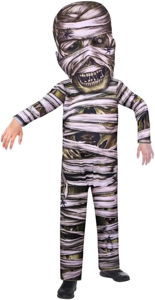 Thumbnail 1 de amscan Kinderkostüm Mumie: Overall mit Kapuze und integrierter Maske, Gruselkostüm für 6–8 Jahre