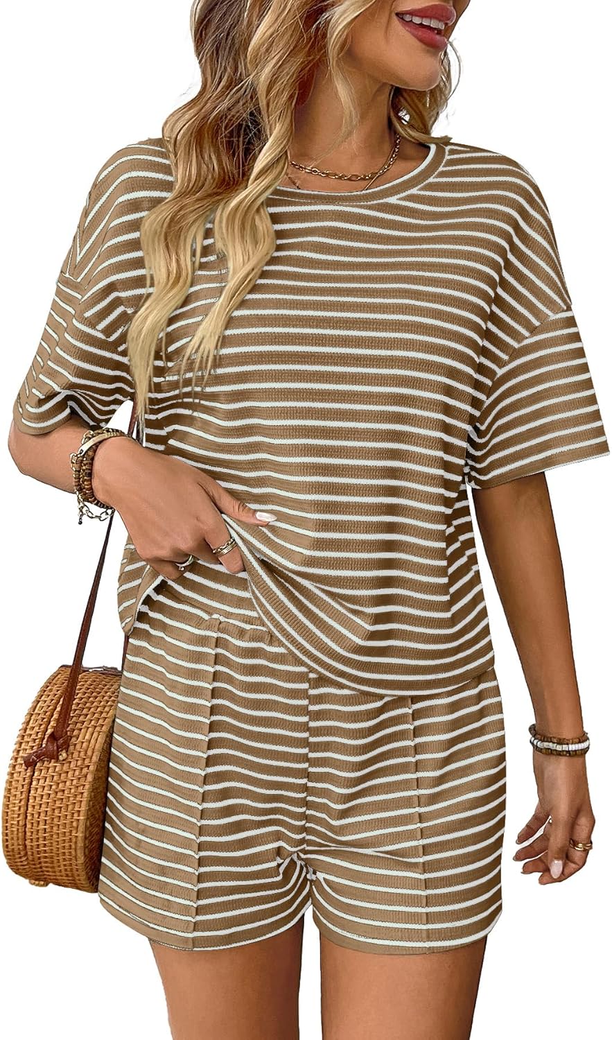Thumbnail 6 de DONYKARRY Damen Zweiteiler Sommer-Set mit Crop-Top und Shorts (Tracksuit/Loungewear)