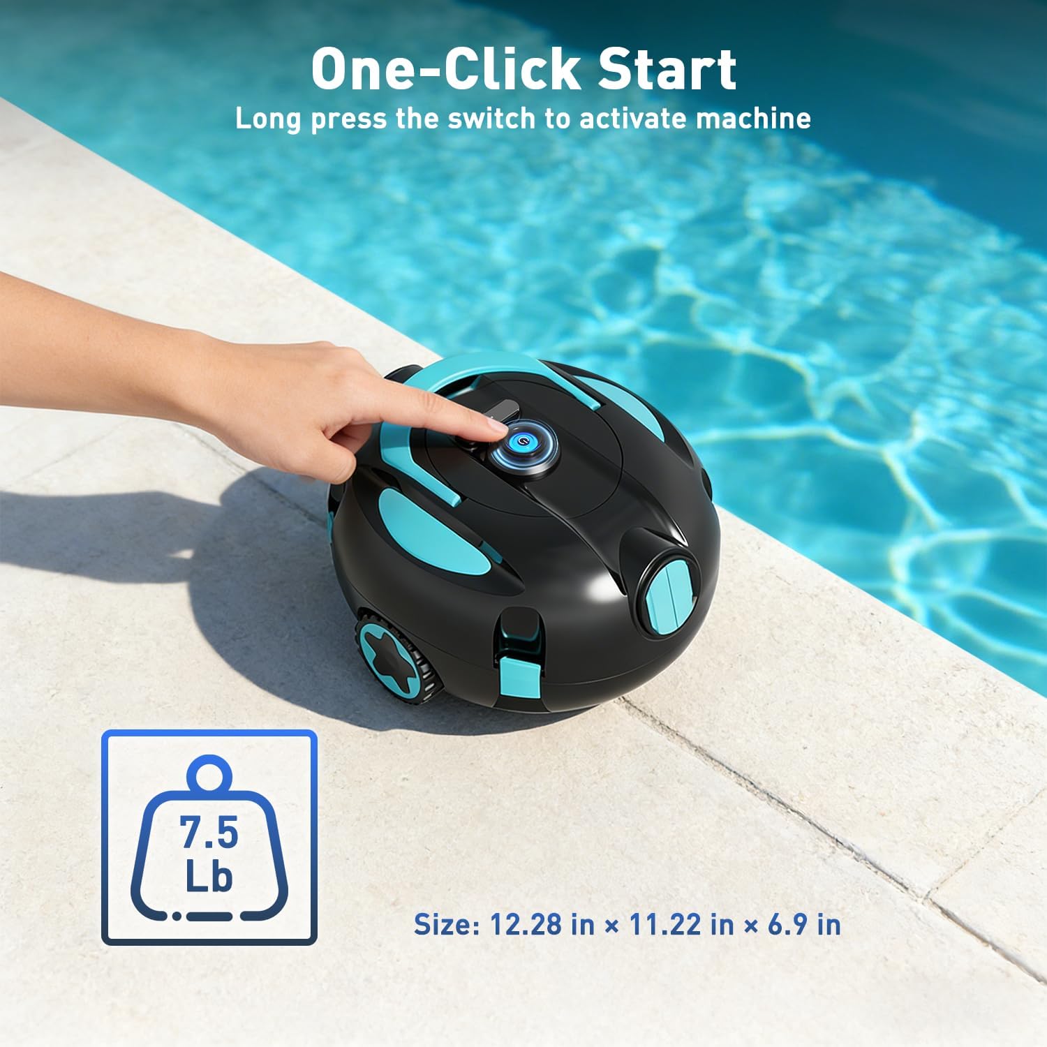 Thumbnail 4 de KKI Cordless Robotic Pool Cleaner with Dual Suction — Up to 1100 sq ft