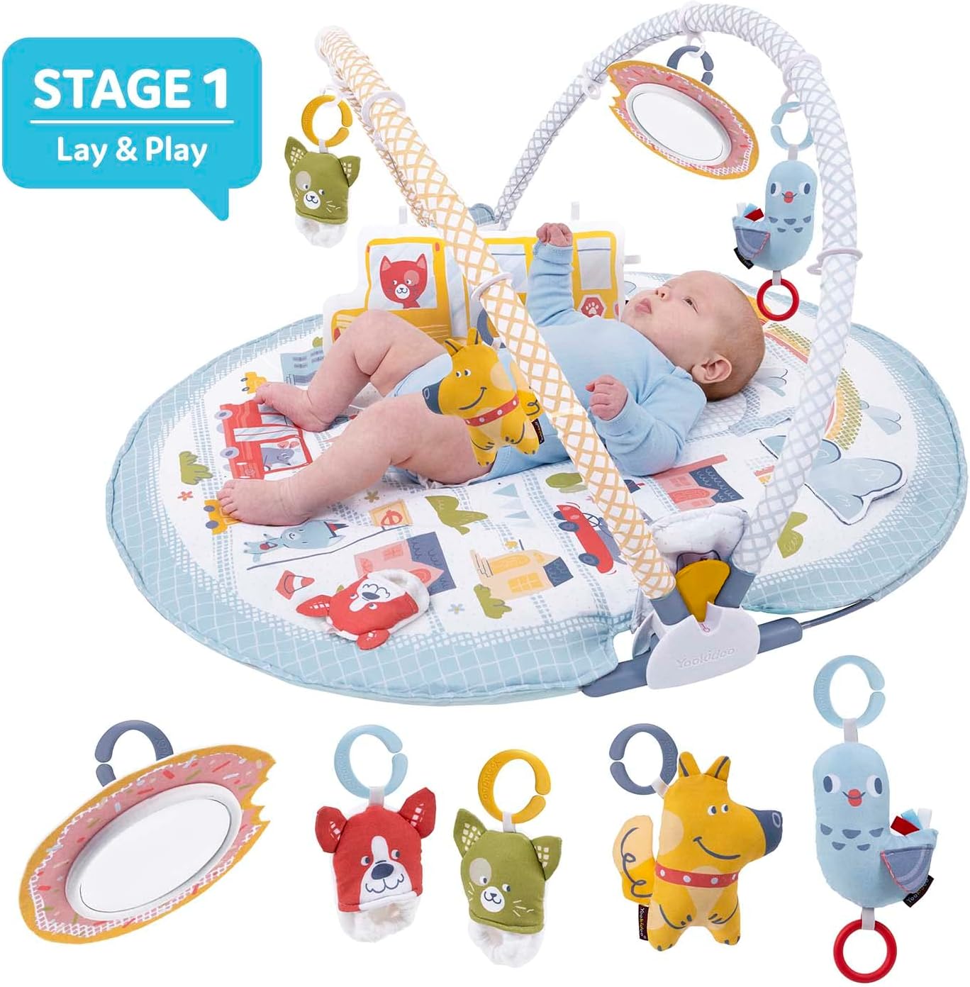 Thumbnail 1 de Yookidoo Baby Gym Urban Lay to Sit-Up Playmat (3-in-1) for 0–12 Months