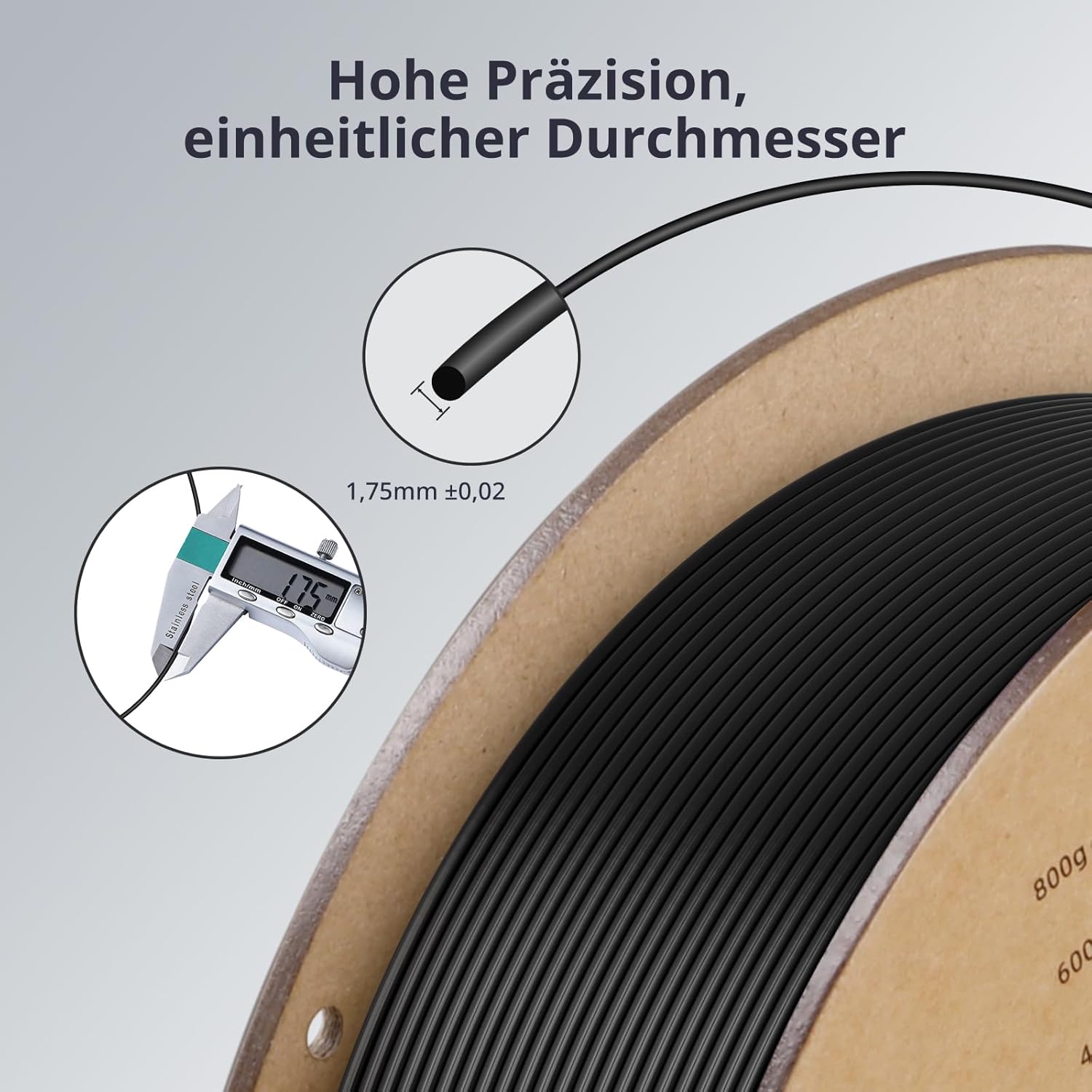 Thumbnail 1 de ANYCUBIC PLA Filament 1,75 mm, schwarz, 1 kg Spule – mit intelligenter Identifikation und Toleranz ±0,02 mm