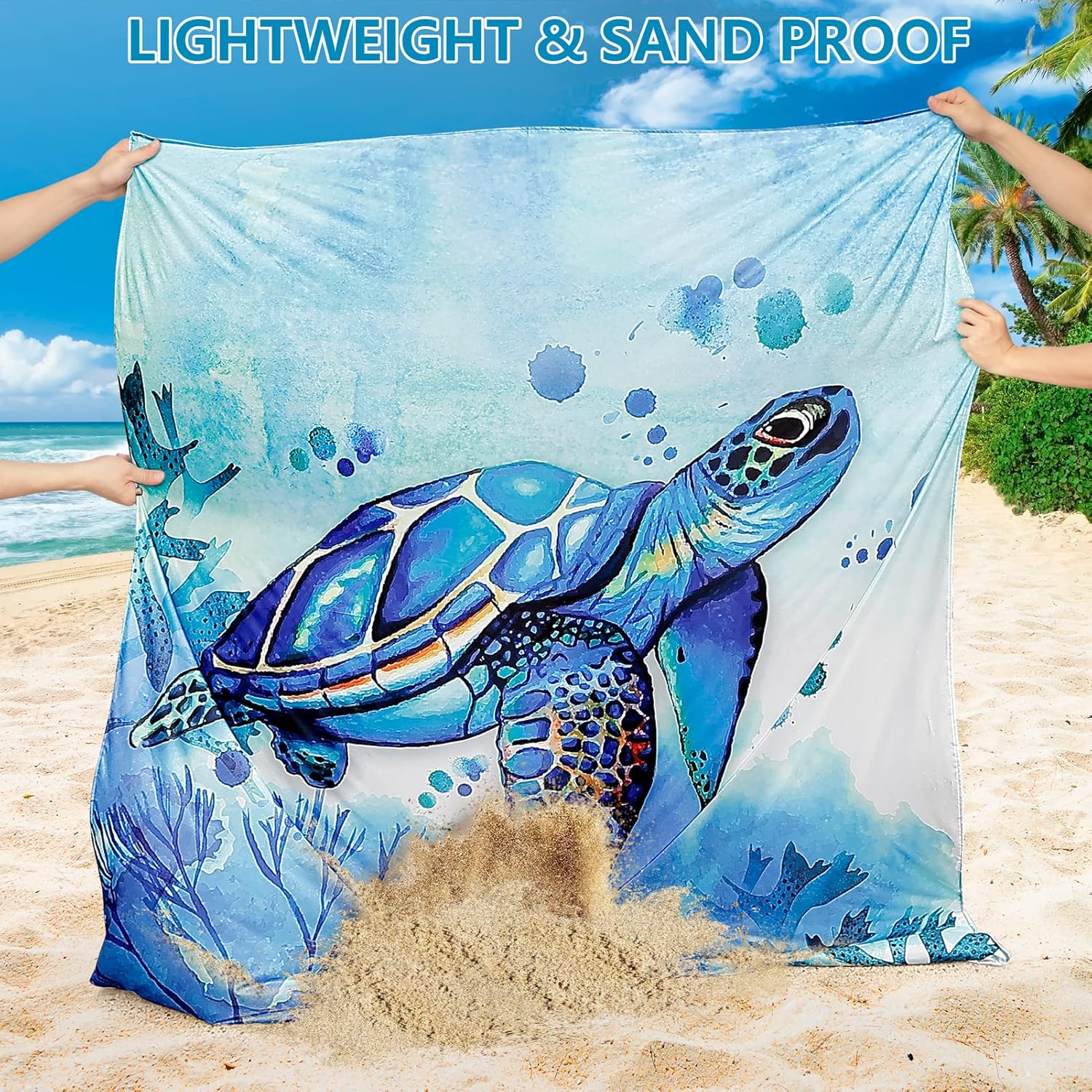Thumbnail 1 de HIHOHO Beach Blanket Waterproof Sandproof Extra Large Beach Mat 120" x 108