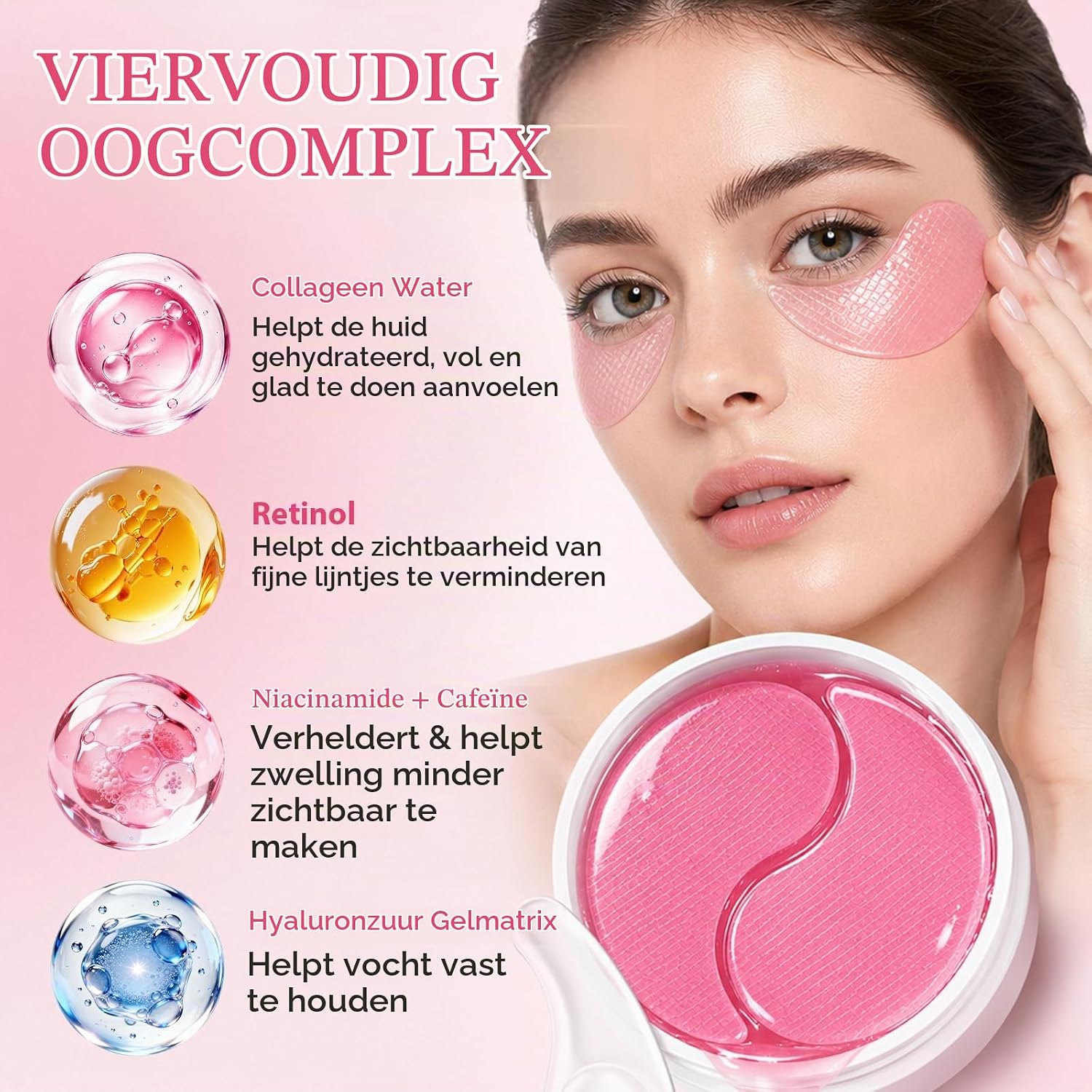 Detalle de lofuanna Collagen Peptide Eye Patches, 60 stuks met cafeïne en hyaluronzuur