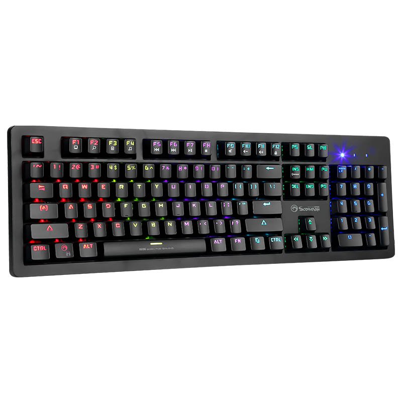 Detalle de Scorpion KG916SP: Teclado Mecánico Gaming RGB con Switch Blue, 104 teclas y retroiluminación arcoíris
