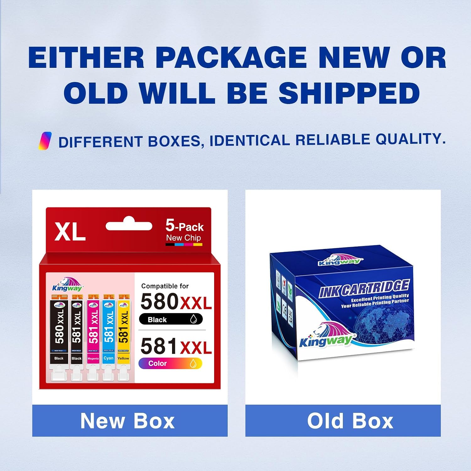 Detalle de KINGWAY 580XXL 581XXL ink cartridges 5 pack