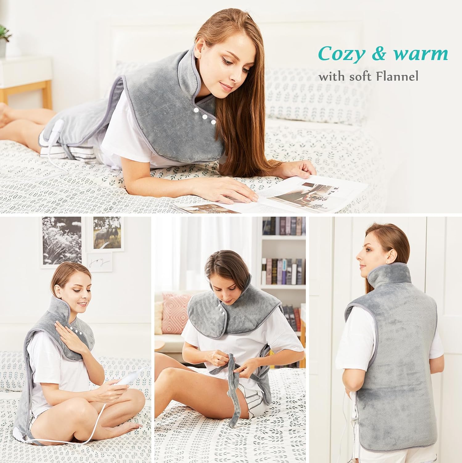 Detalle de Mia&Coco HP-018 elektrisch warmtekussen 60 x 100 cm met heupband