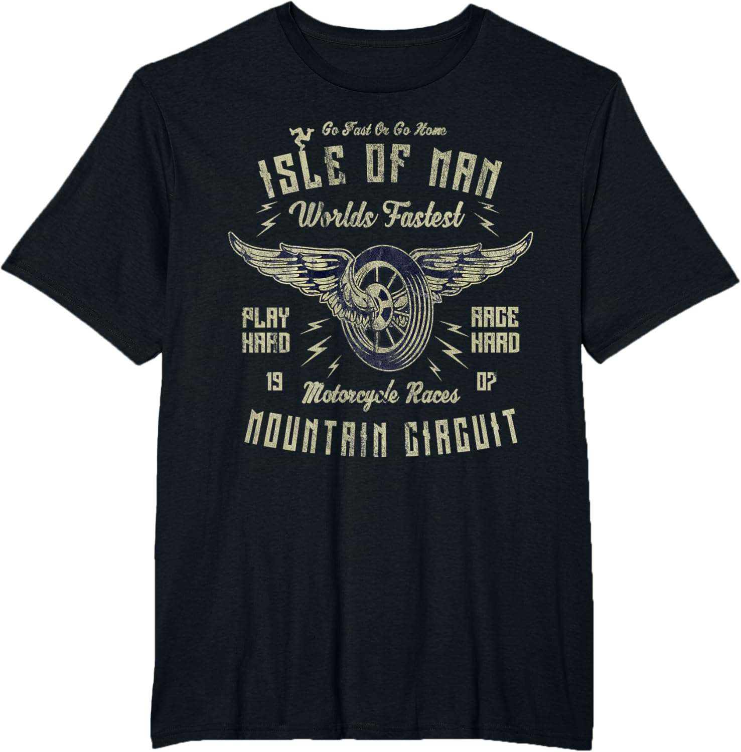 Thumbnail 6 de Isola di Man Gare di Motocicletta Manx Bike Vintage: Maglietta dallo stile rétro