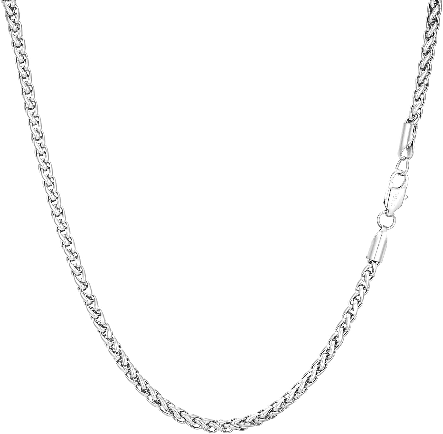 Detalle de Esmoly Collana Uomo Catenina in Acciaio Inossidabile 316L – 2/3/5mm, 16–24 pollici