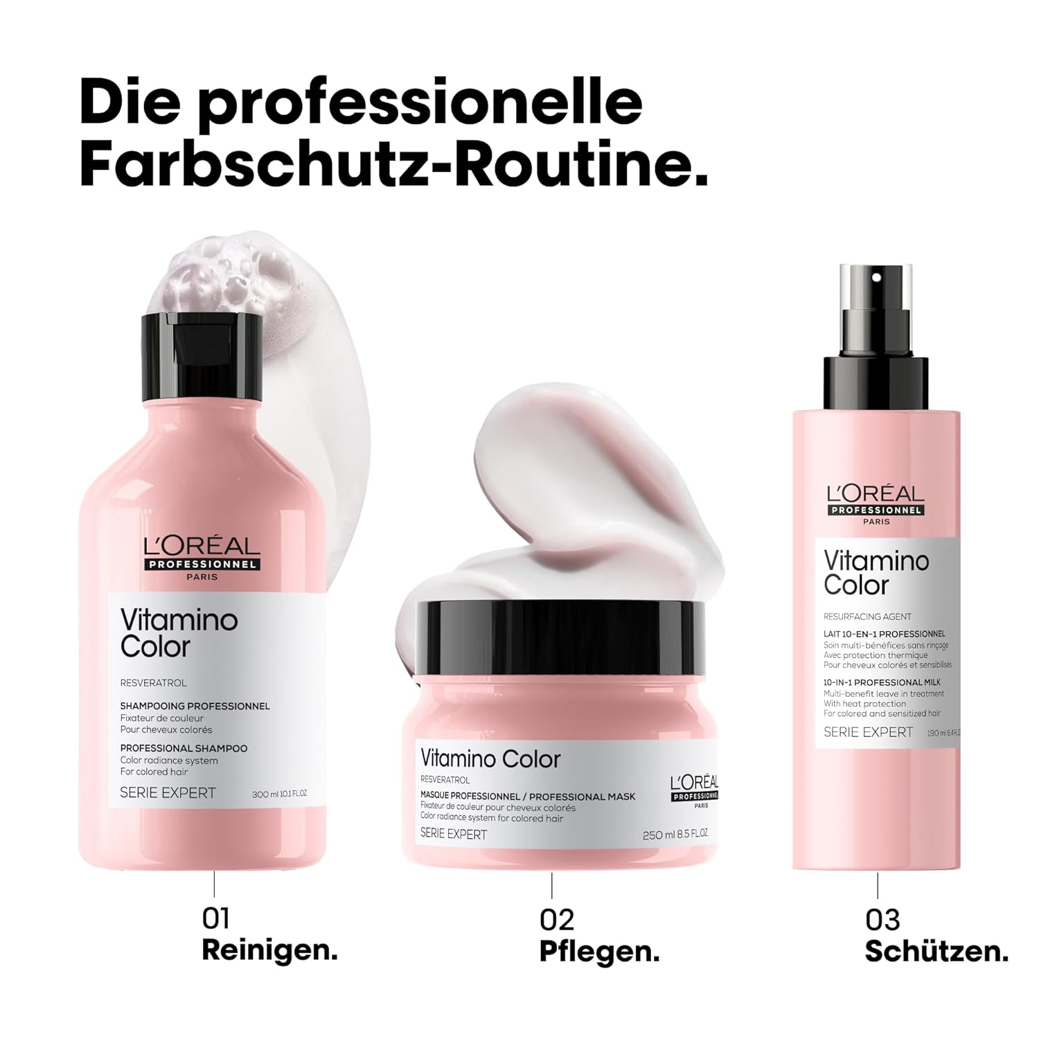 Detalle 2 de L’Oréal Professionnel Vitamino Color Shampoo – Farberschützt für coloriertes Haar, 300 ml