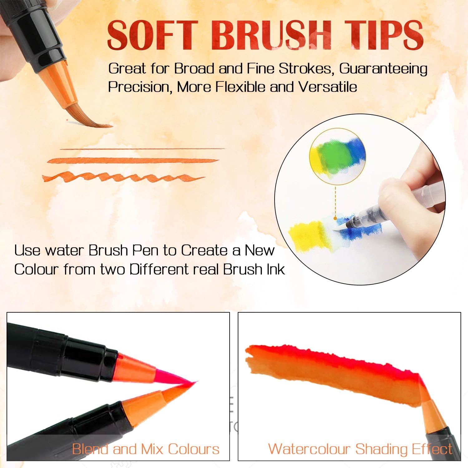 Thumbnail 3 de Amteker Watercolour Brush Pens 24+2 set 🎨