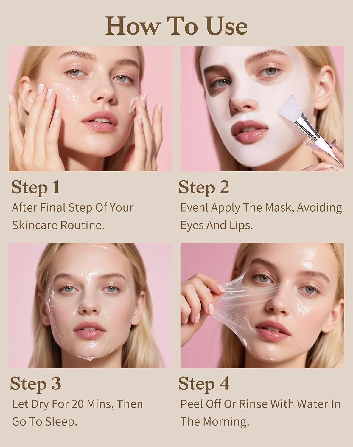 Detalle 2 de dewyhour Collagen Rice Overnight Face Mask, 75 ml Peel-Off Formula