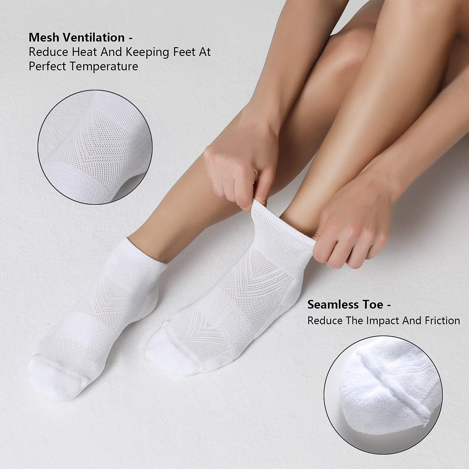 Detalle de CS CELERSPORT 6-Pack Men's Cushioned Ankle Socks for Running