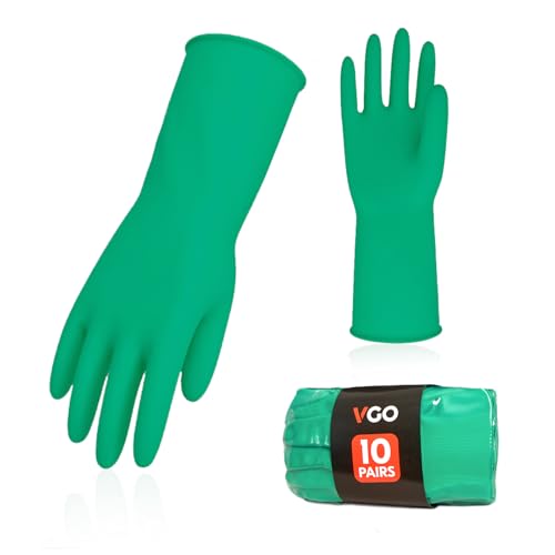 Gants Vgo 10 paires pour cuisine, épais, vert