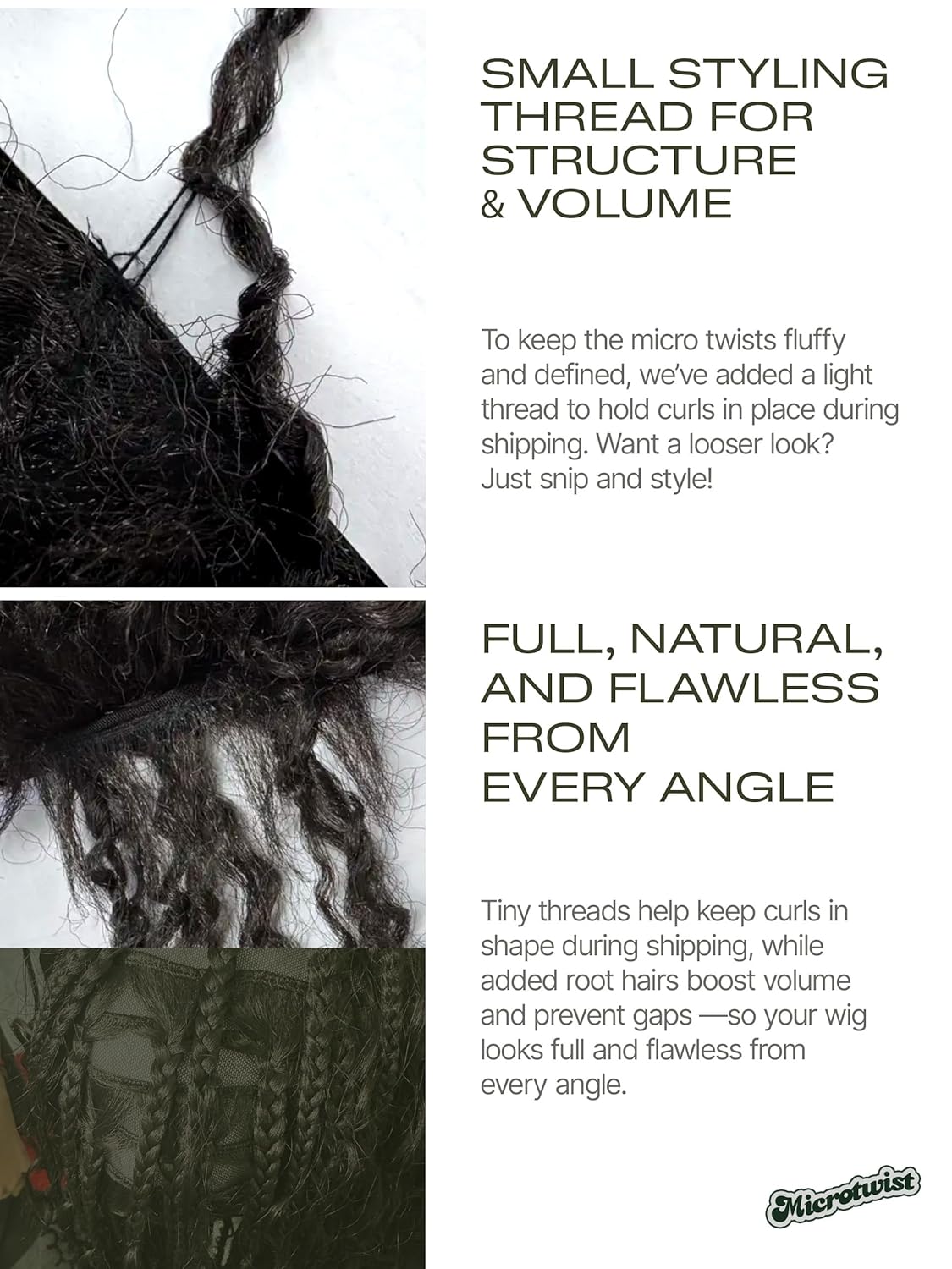 Detalle de Frodio Veralux Fiber 12'' 11X4 HD Lace Frontal Wig — 200% Density, Glueless, Micro Twist Curly with Fluffy Hairs