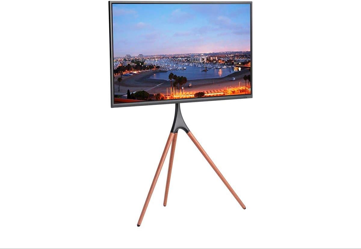Thumbnail 4 de Monoprice Premium Fixed TV Tripod Stand (Walnut Base) for 45"–65" TVs up to 70.4 lbs, Max VESA 400x600