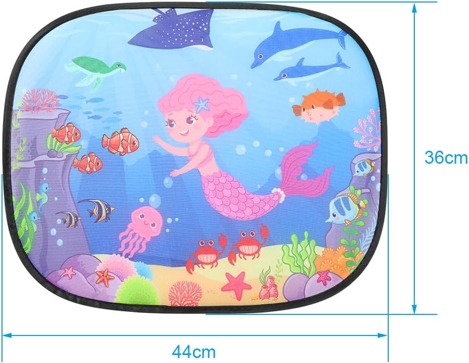 Detalle de URAQT Car Sun Cover (Sirena) – 2 x 44x36 cm Rear Window Sunshades for Babies and Pets