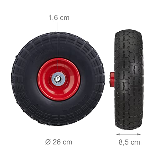 Detalle 2 de Relaxdays 2 ruedas macizas 4.10/3.50-4, 150 kg 🛞