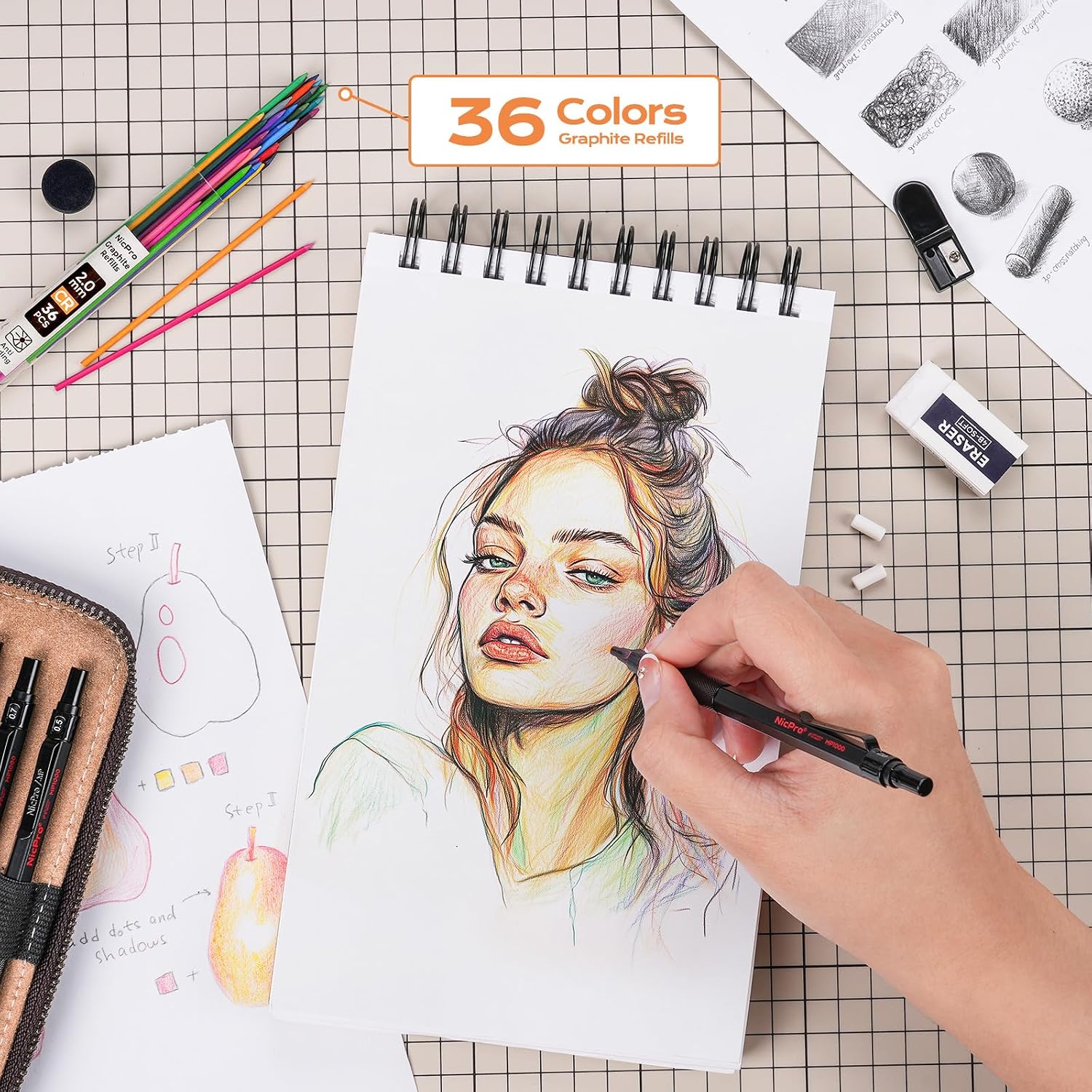 Detalle 2 de Nicpro Matite Meccaniche set 9 tubi 2 mm ✏
