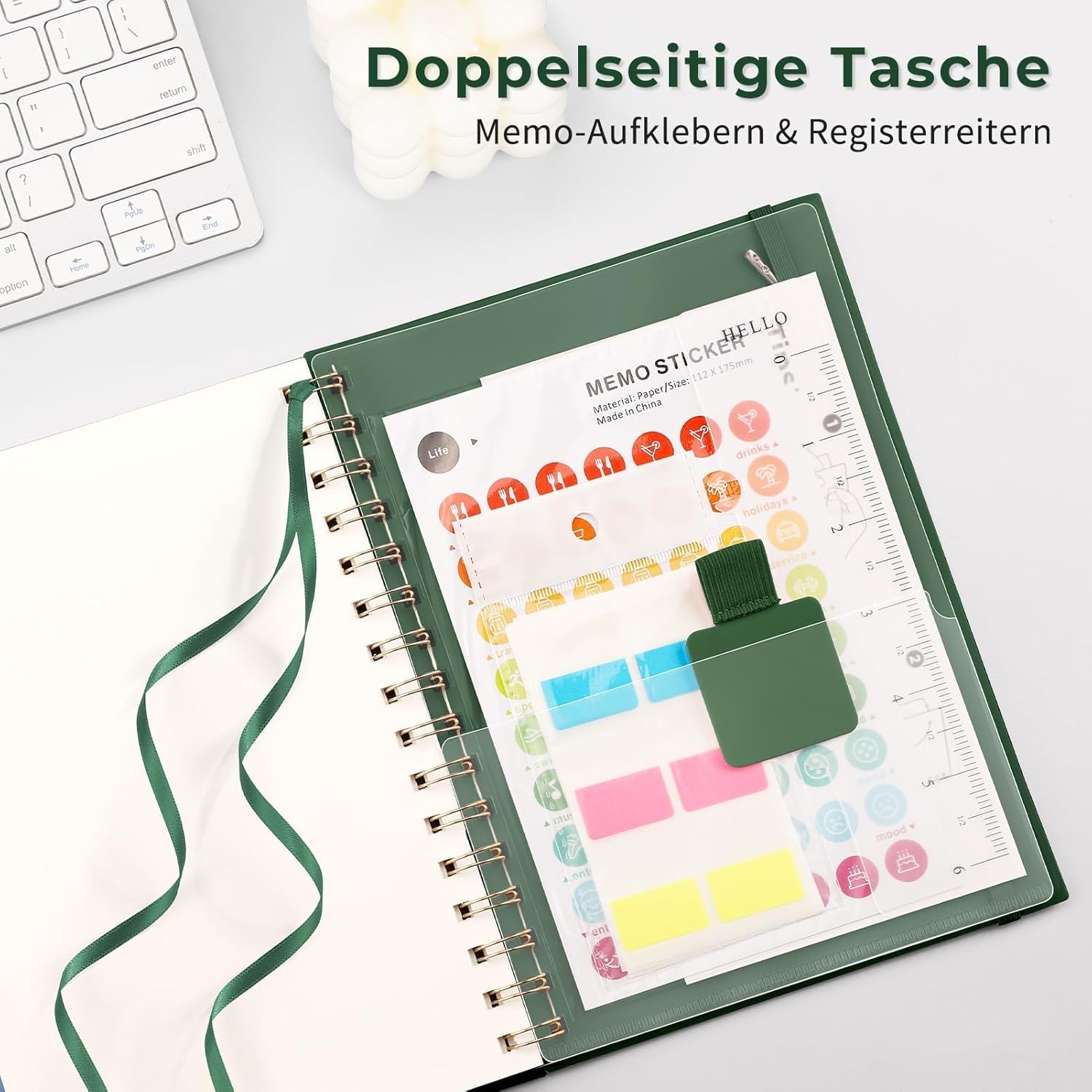 Thumbnail 6 de EMSHOI Kalender 2026/2027 A5 Terminplaner mit 30-Min-Intervallen (Wochenansicht) – Dunkelgrün