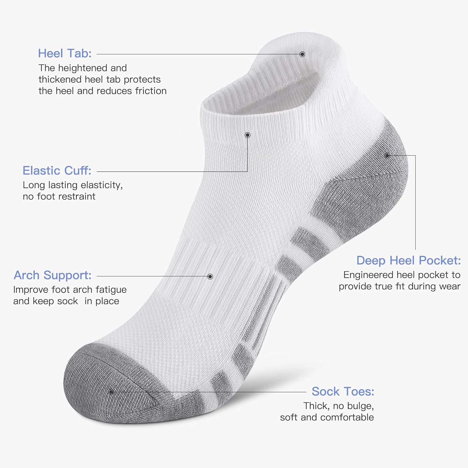 Thumbnail 3 de Felicigeely Low Cut Running Socks 6 pairs