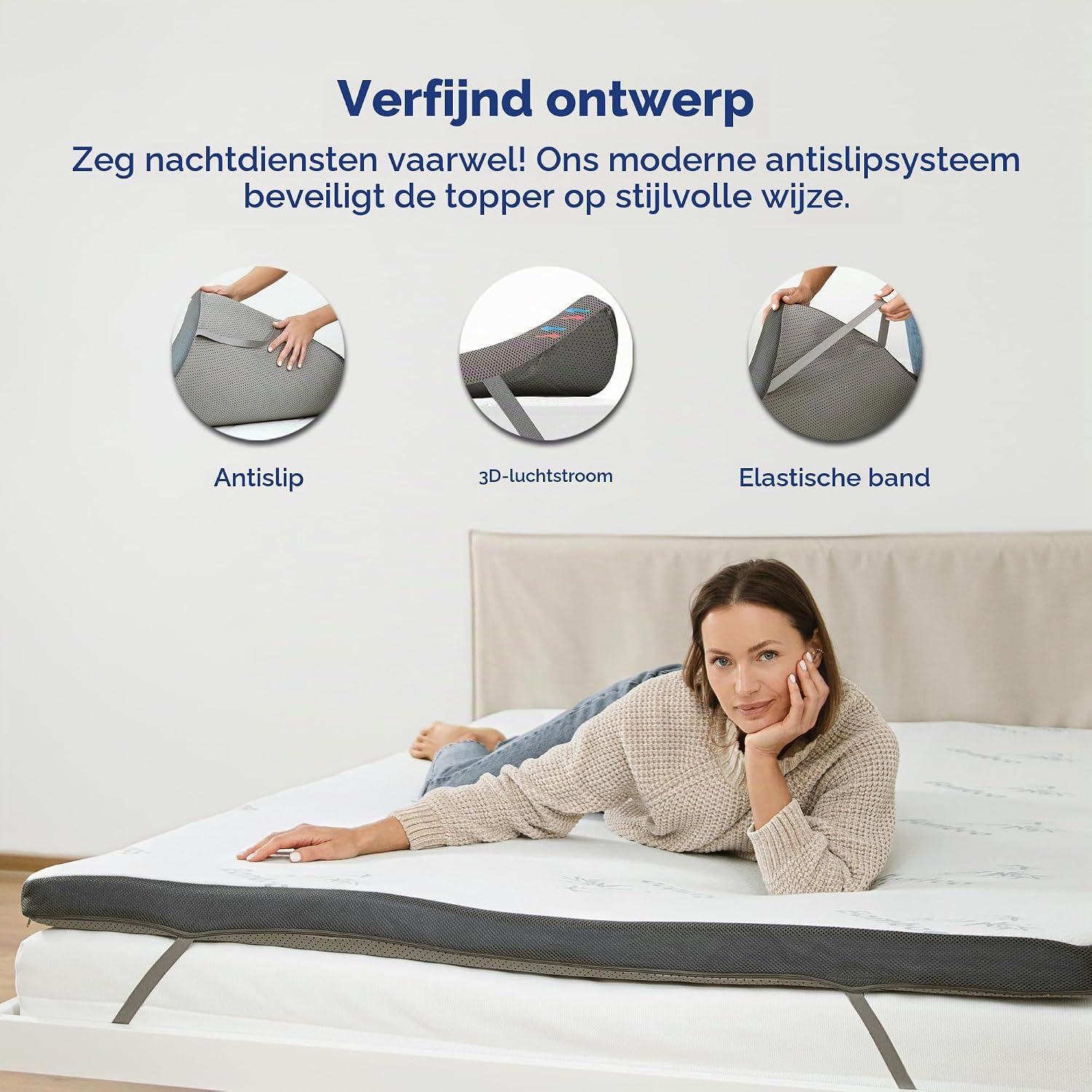 Thumbnail 6 de MKS TOP7CM_XXL gel-topper 180 x 200 cm, 7 cm gel-memoryfoam en bamboehoes