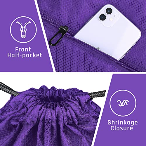 Thumbnail 6 de CHEPULA Drawstring Gym Bag, Large Purple Waterproof Sports Backpack